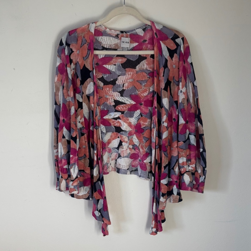 NIC + ZOE Glowing Petals 4-Way Cardigan